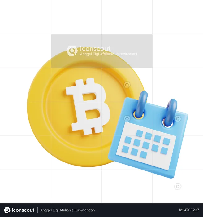 Bitcoin Calendar  3D Illustration