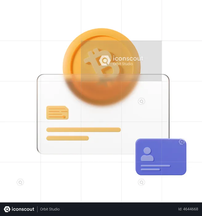 Bitcoin Card  3D Illustration