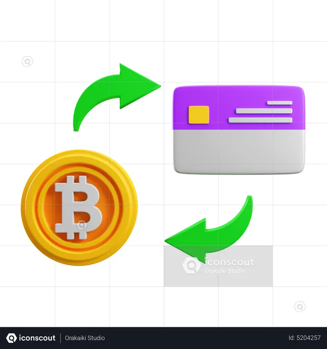 Bitcoin Card Exchange  3D Icon