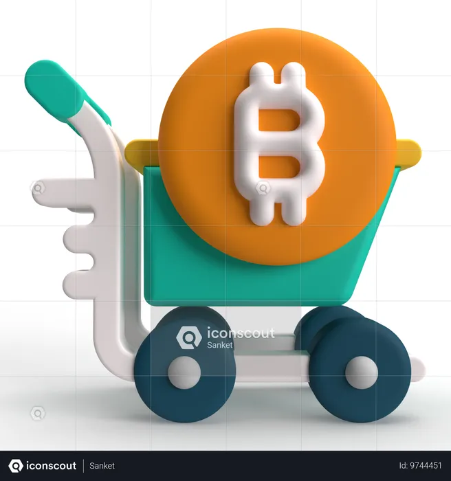 Carrello bitcoin  3D Icon