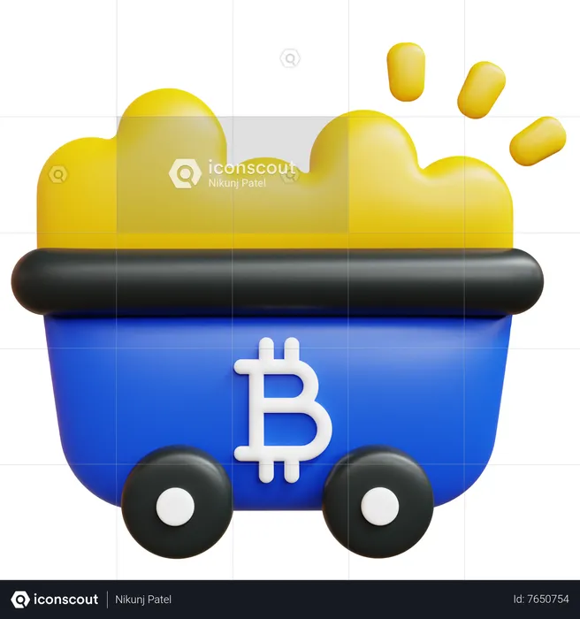 Panier Bitcoin  3D Icon