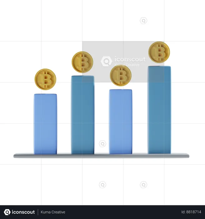 Bitcoin Chart  3D Icon