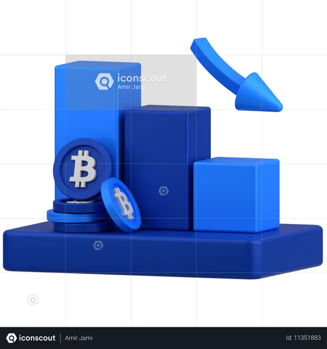 Bitcoin Chart  3D Icon