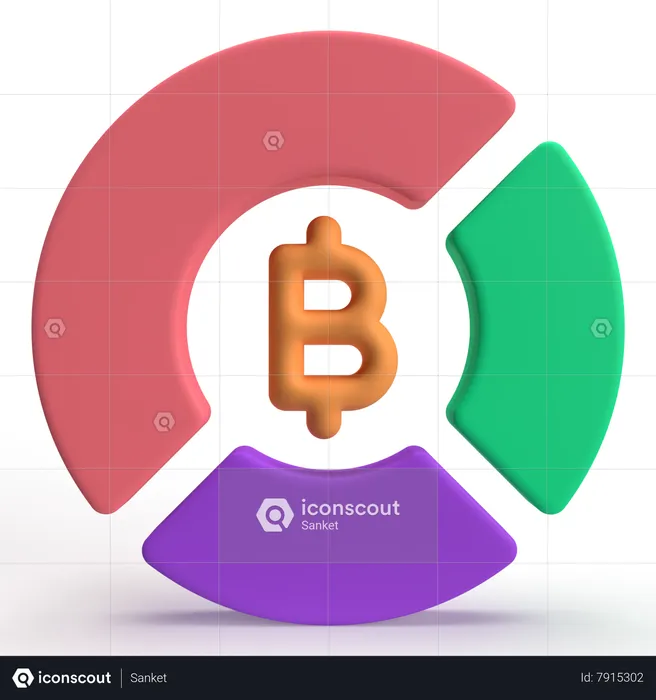 Bitcoin Chart  3D Icon