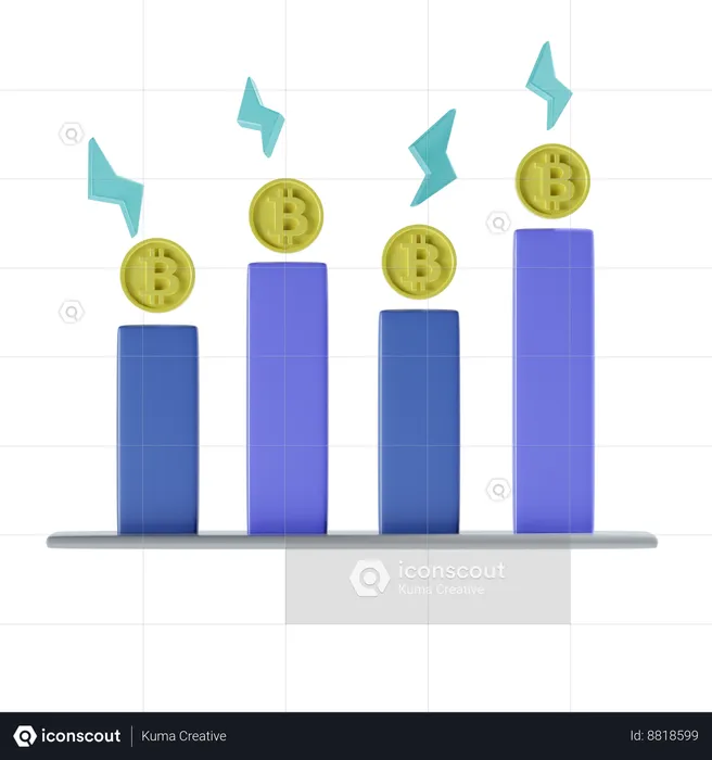 Bitcoin Chart  3D Icon