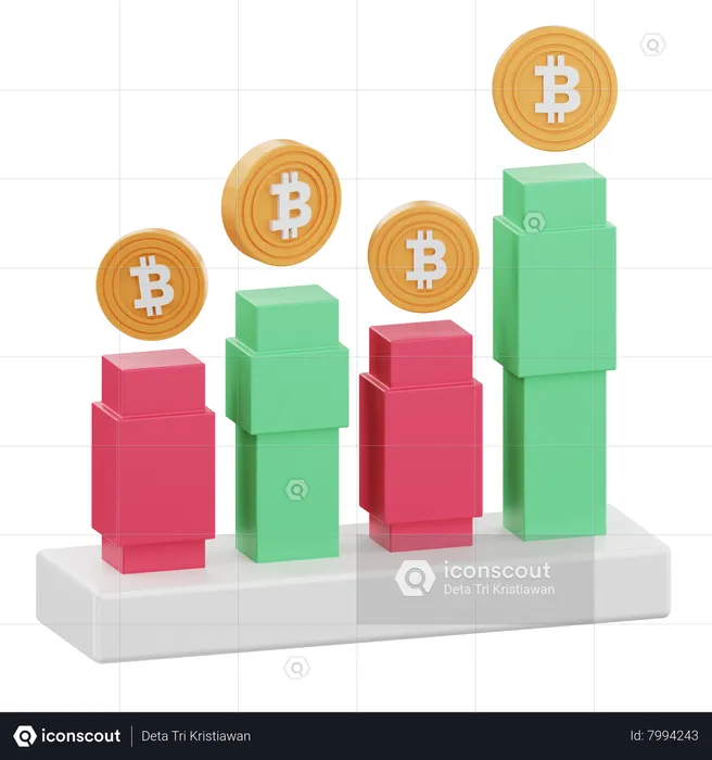 Bitcoin Chart  3D Icon