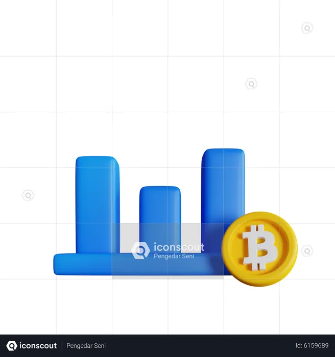 Bitcoin Chart  3D Icon