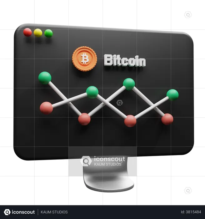 Bitcoin Chart  3D Illustration
