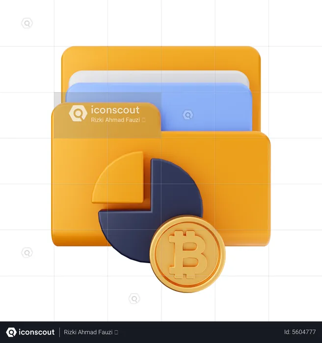 Bitcoin-Diagrammordner  3D Icon