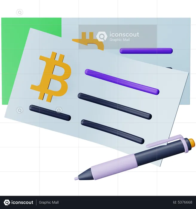 Bitcoin-Scheck  3D Icon