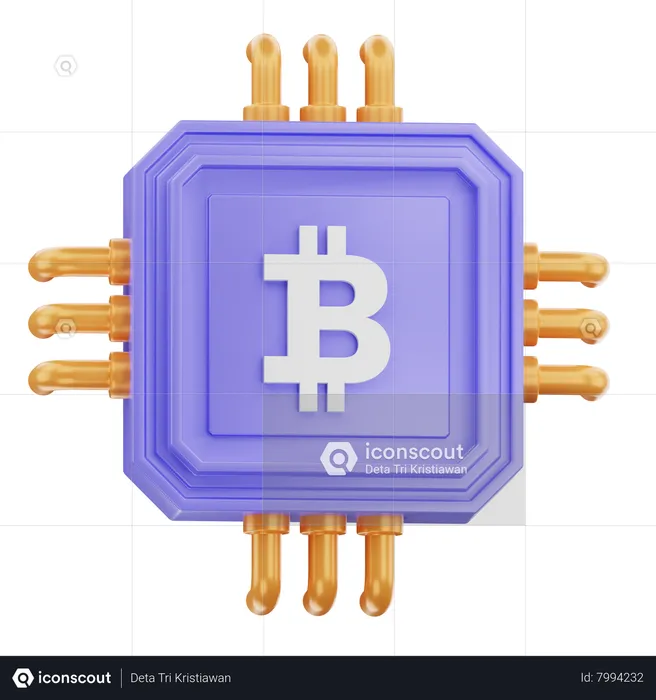 Bitcoin Chip  3D Icon