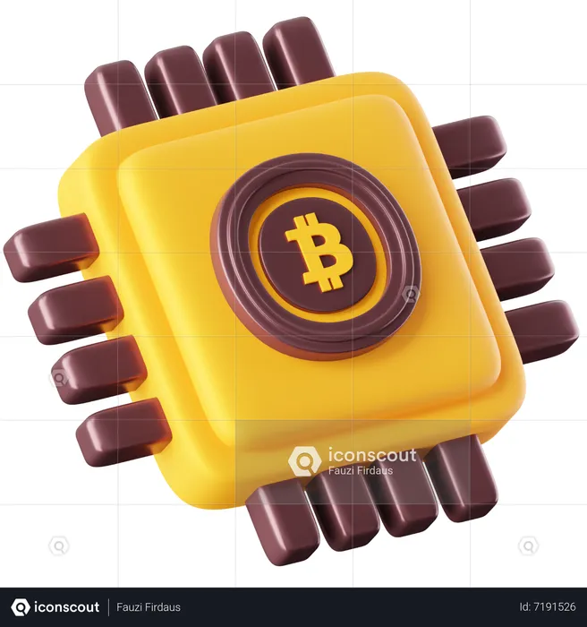 Bitcoin Chip  3D Icon