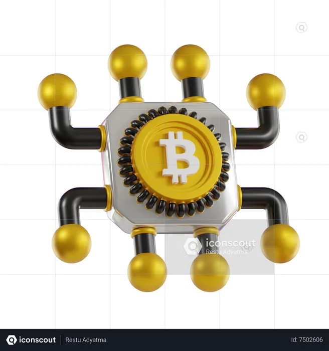 Bitcoin Chip  3D Icon