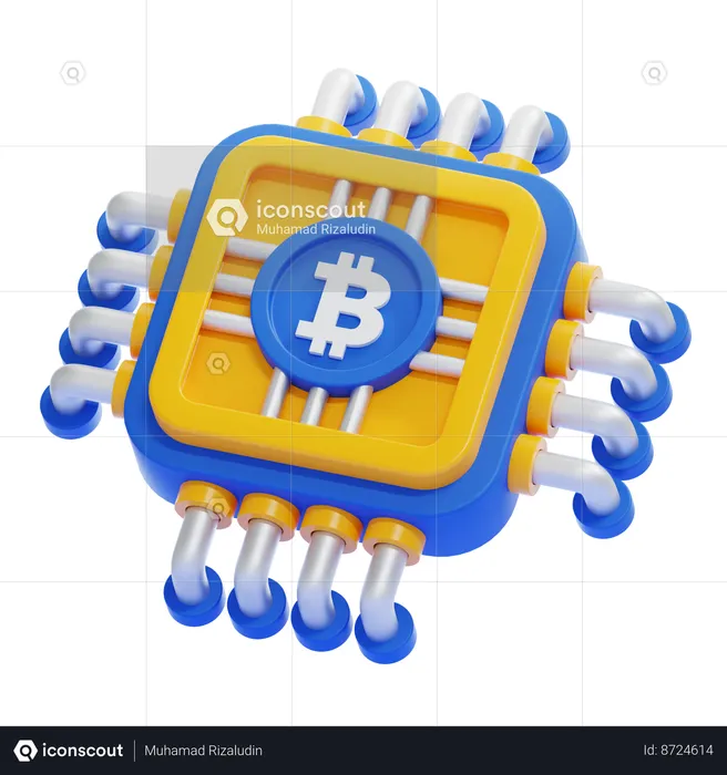 Bitcoin Chip  3D Icon