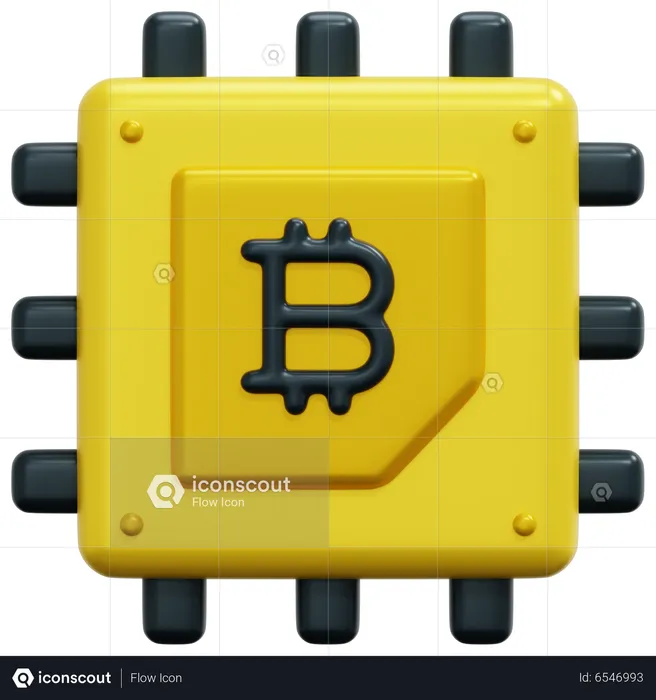 Bitcoin Chip  3D Icon