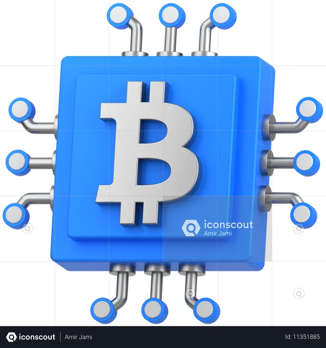 Bitcoin Chip  3D Icon