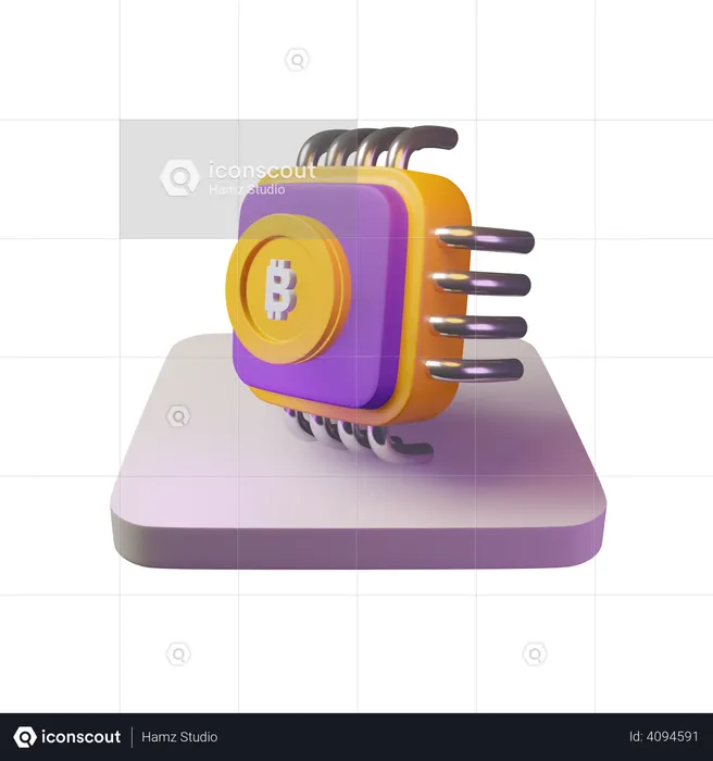 Bitcoin-Chip  3D Icon