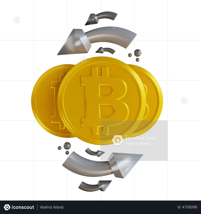 Bitcoin Circulation  3D Illustration