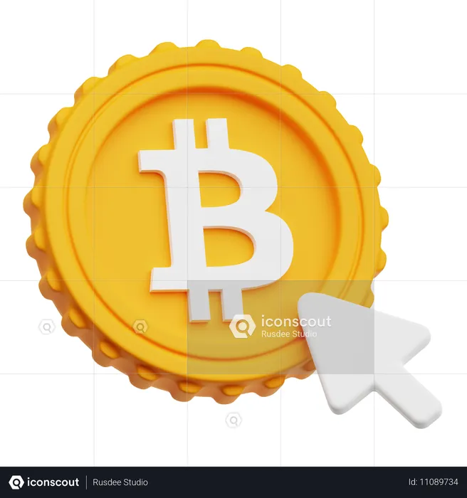 ビットコインクリック  3D Icon