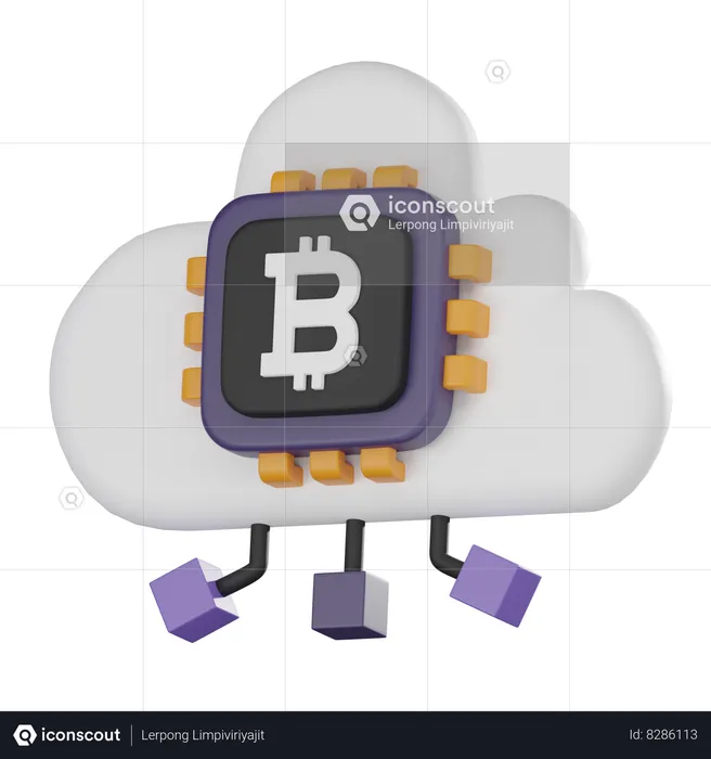 Bitcoin Cloud  3D Icon