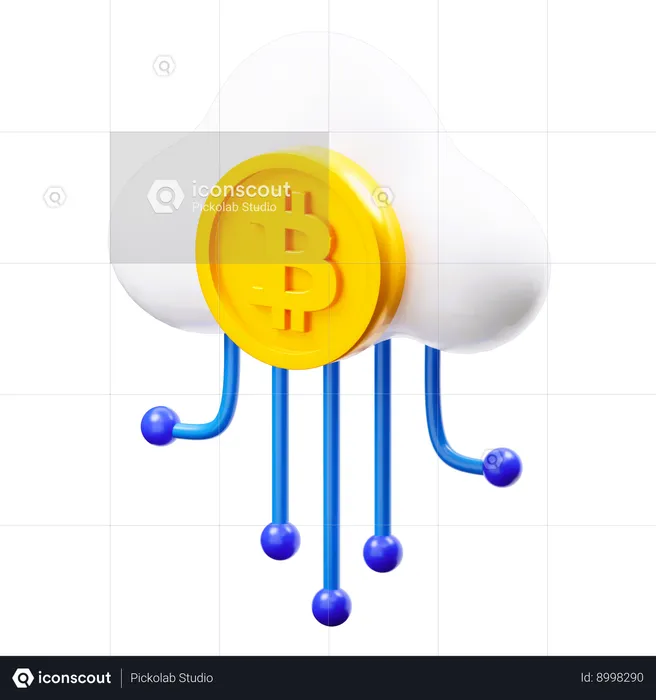 Bitcoin Cloud  3D Icon