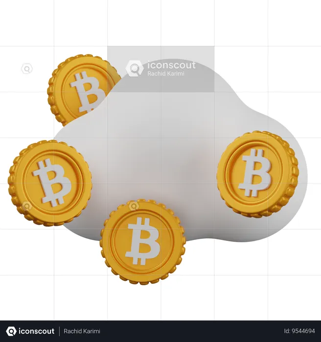 Bitcoin Cloud  3D Icon