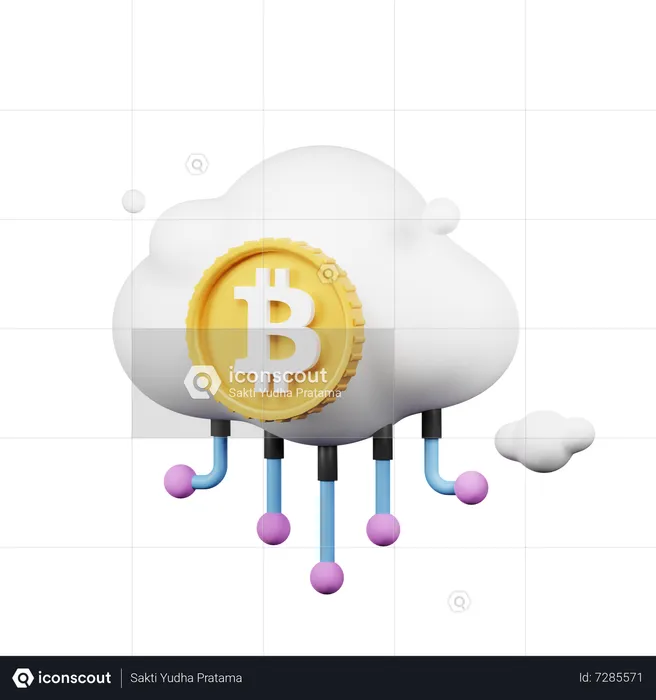 Bitcoin Cloud  3D Icon