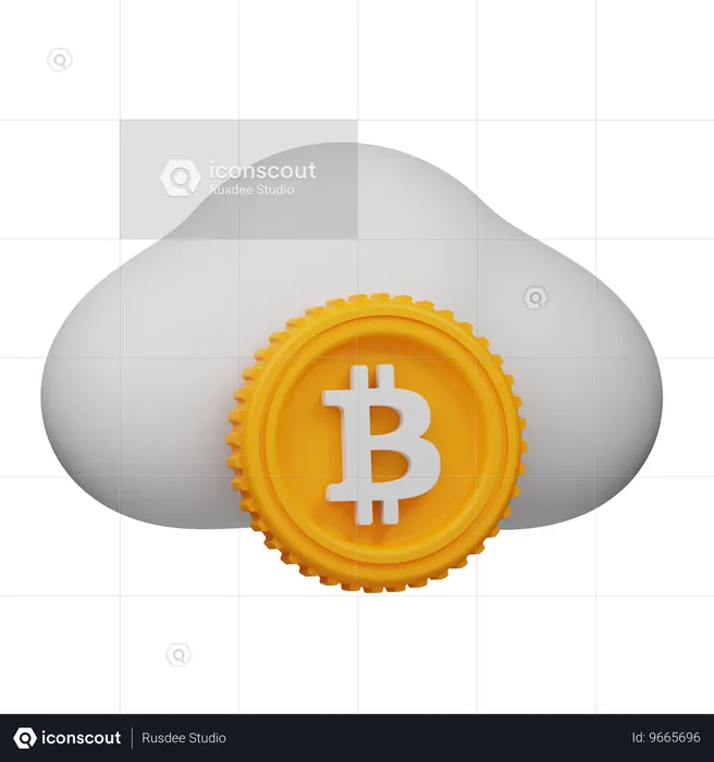 Bitcoin Cloud  3D Icon