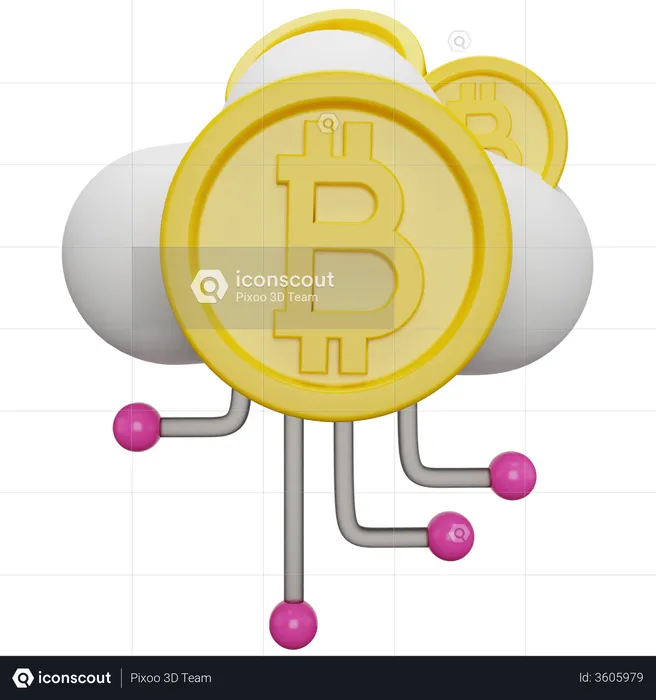 Bitcoin Cloud  3D Illustration