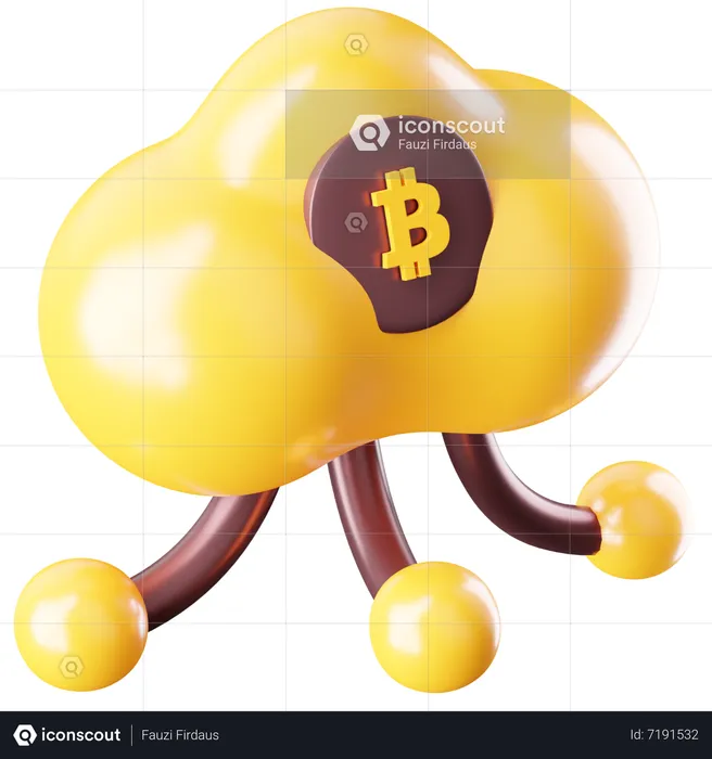 Nuage de bitcoins  3D Icon