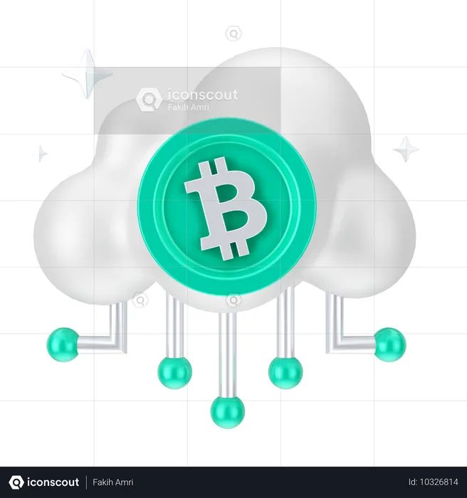 Bitcoin Cloud Network  3D Icon