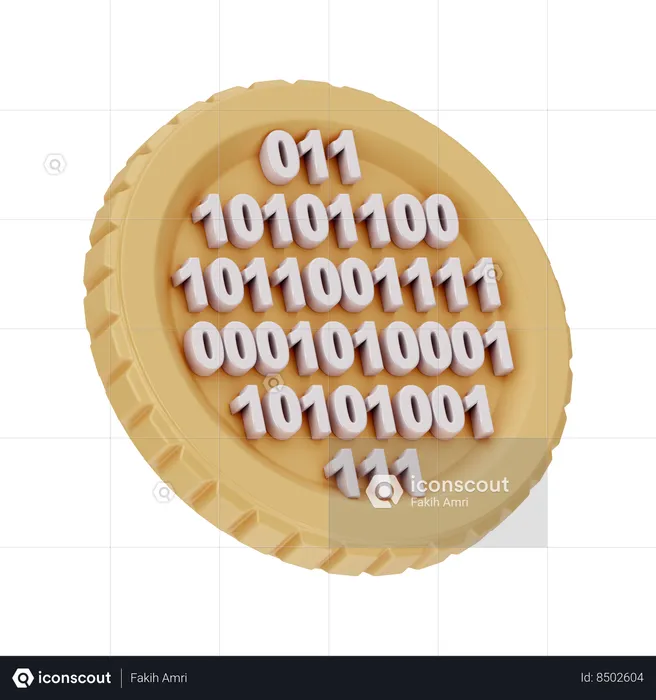 Bitcoin Coding  3D Icon