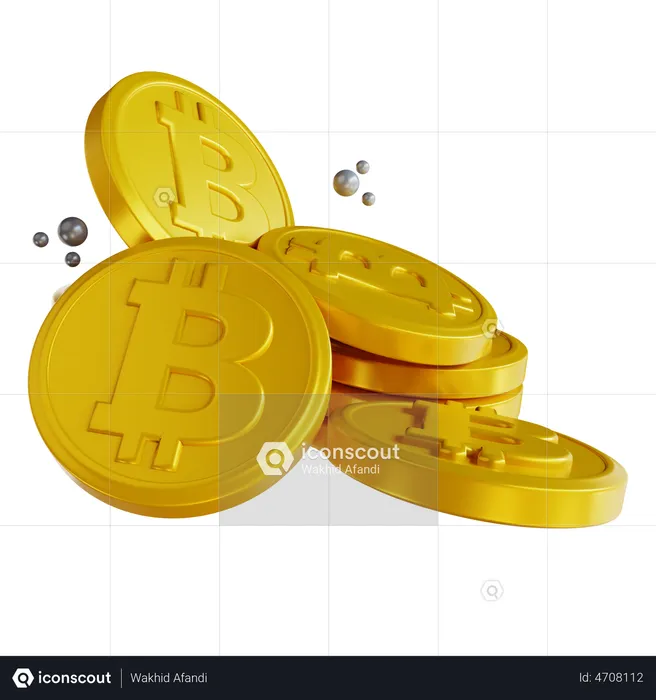 Bitcoin Coins  3D Illustration