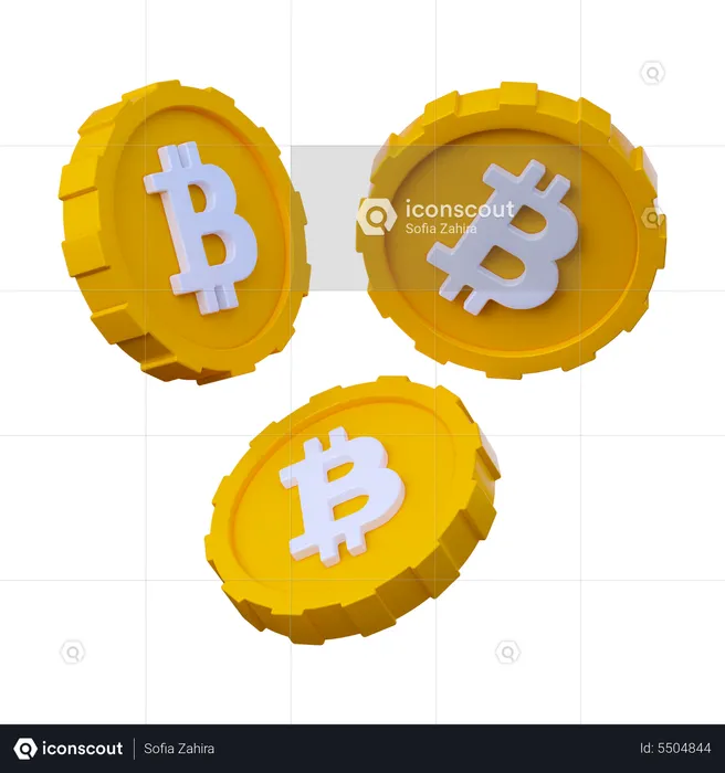 Bitcoin coins  3D Icon