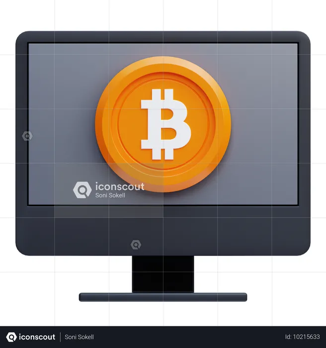 Bitcoin Computer  3D Icon