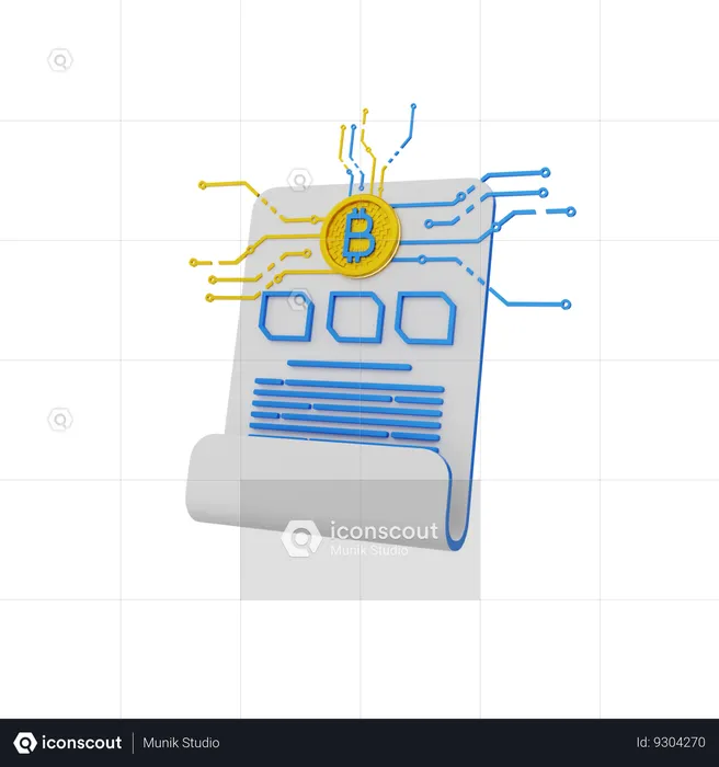 Bitcoin Contract  3D Icon