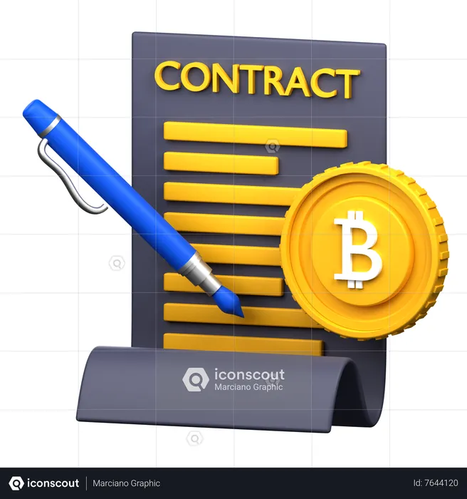 Bitcoin Contract  3D Icon