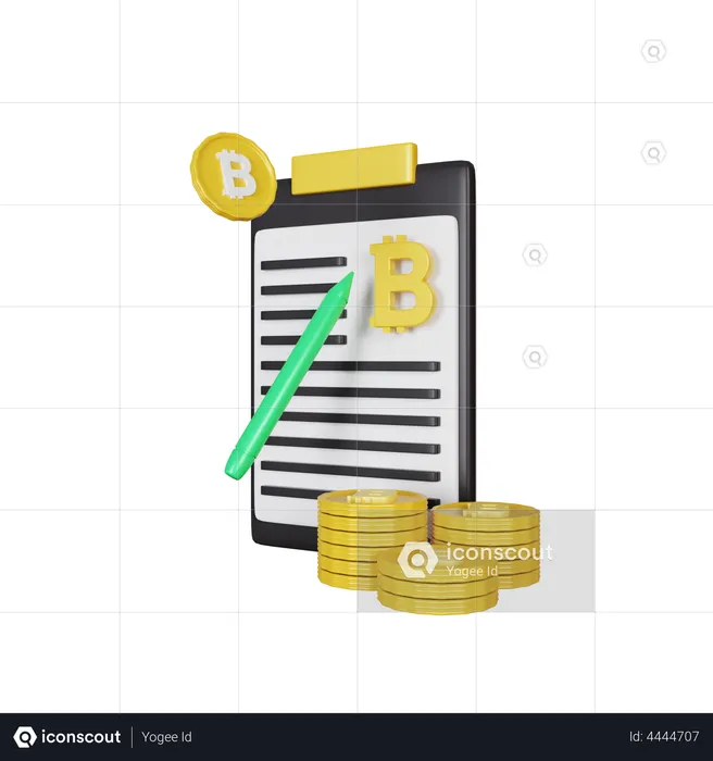 Bitcoin Contract  3D Illustration