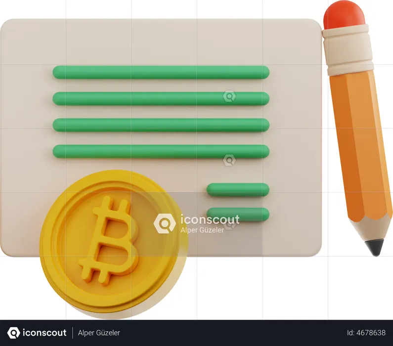 Bitcoin Contract  3D Illustration