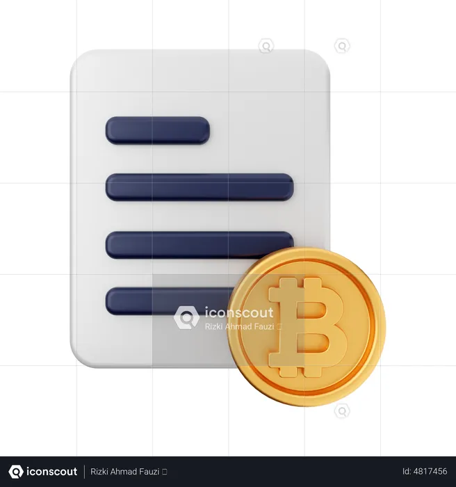 Bitcoin Contract  3D Icon