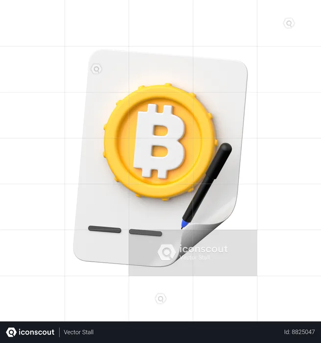 Contrat bitcoin  3D Icon