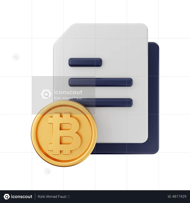 Contrat bitcoin  3D Icon