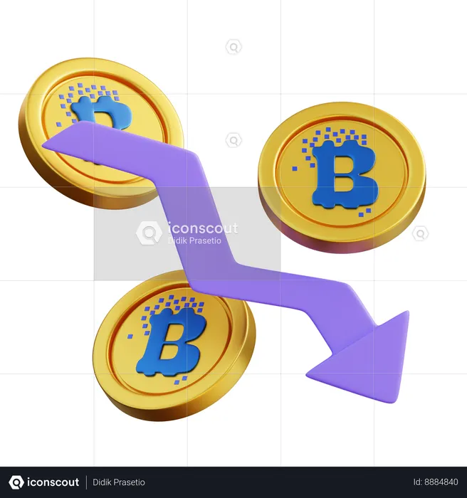 Bitcoin Crash  3D Icon