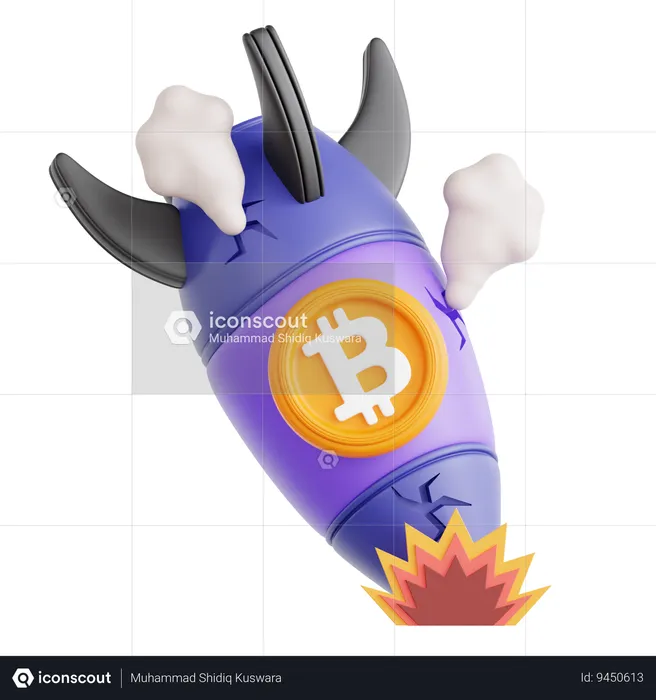 Bitcoin crash  3D Icon