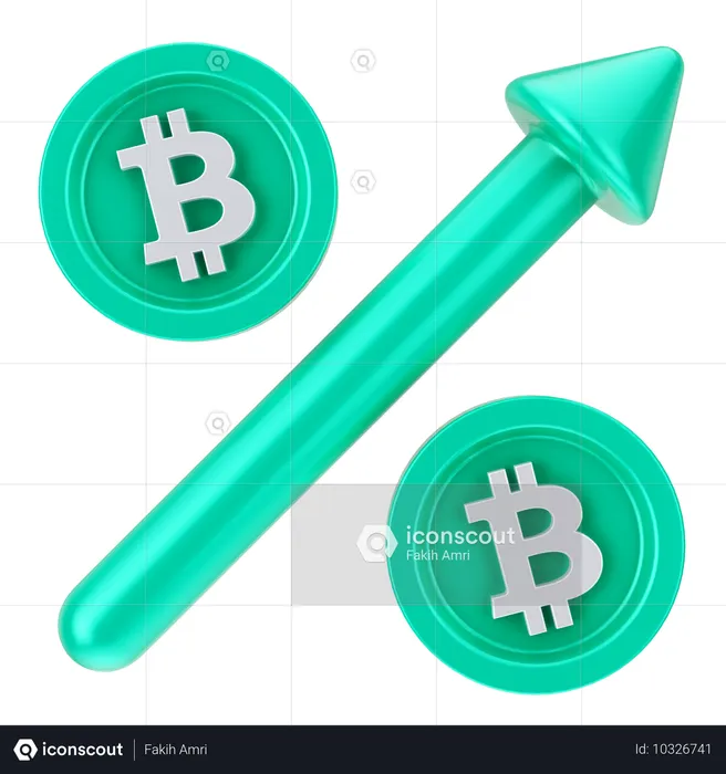 Crescimento do bitcoin  3D Icon