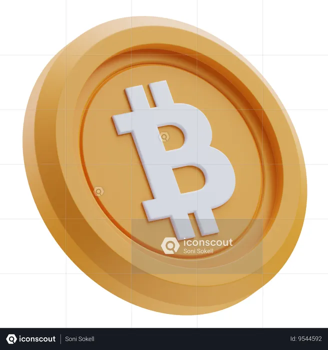 Criptomoeda Bitcoin  3D Icon