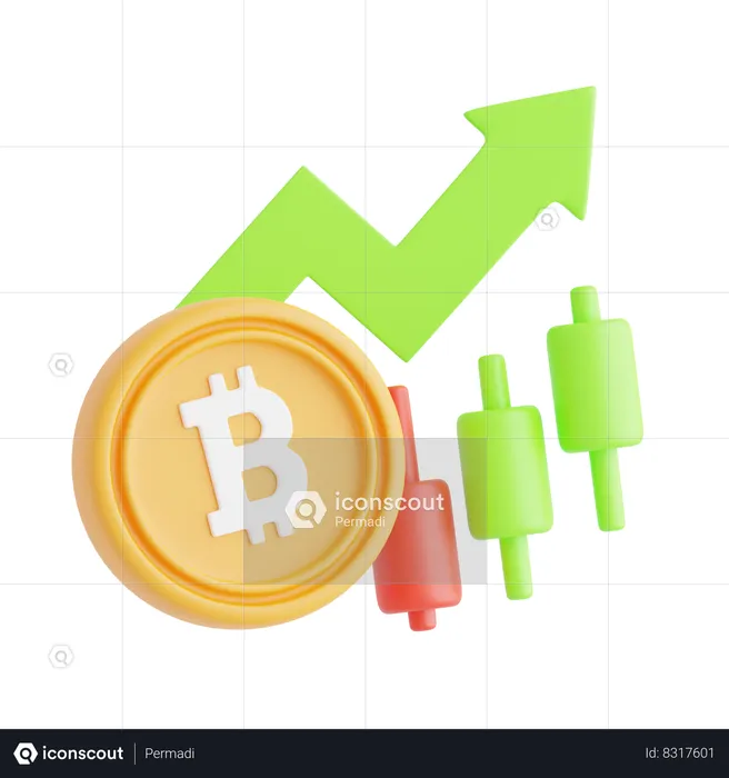 Croissance des bitcoins  3D Icon