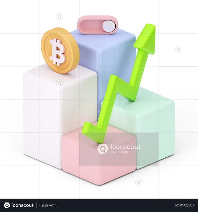 Croissance des bitcoins  3D Icon