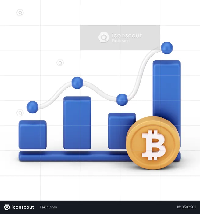 Croissance des bitcoins  3D Icon