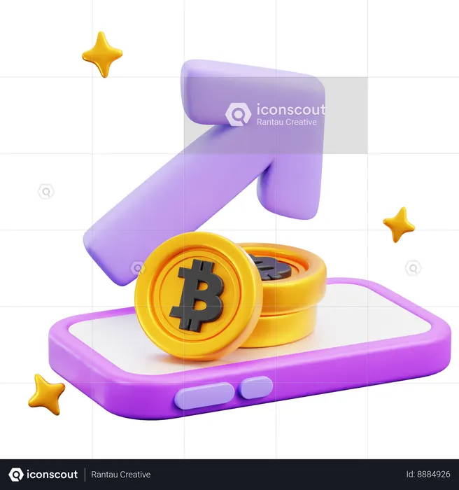 Croissance des bitcoins  3D Icon